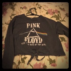 A long sleeve crop top